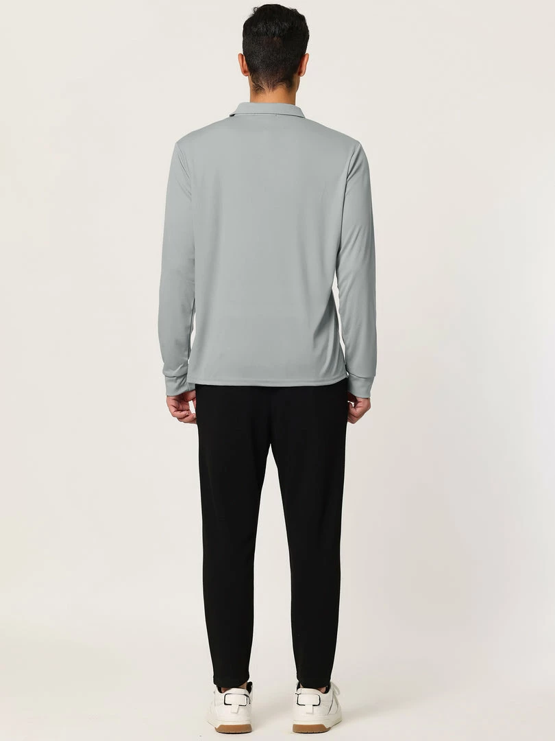 Allegra K Men's Casual Long Sleeves Polo Shirts Regular Fit Solid Golf Shirt 26 Allegra K Men's Casual Long Sleeves Polo Shirts Regular Fit Solid Golf Shirt