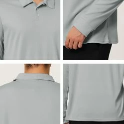 Allegra K Men's Casual Long Sleeves Polo Shirts Regular Fit Solid Golf Shirt 57 Allegra K Men's Casual Long Sleeves Polo Shirts Regular Fit Solid Golf Shirt