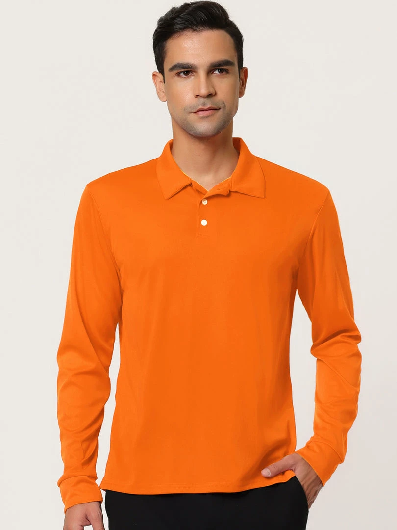 Allegra K Men's Casual Long Sleeves Polo Shirts Regular Fit Solid Golf Shirt 30 Allegra K Men's Casual Long Sleeves Polo Shirts Regular Fit Solid Golf Shirt