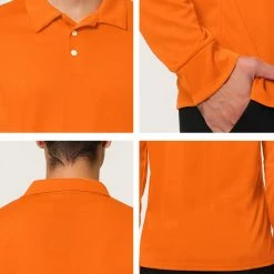 Allegra K Men's Casual Long Sleeves Polo Shirts Regular Fit Solid Golf Shirt 63 Allegra K Men's Casual Long Sleeves Polo Shirts Regular Fit Solid Golf Shirt