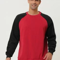 Allegra K Men's Casual Raglan Long Sleeve Round Neck Plush Color Block Pullover Sweatshirt 25 Allegra K Men's Casual Raglan Long Sleeve Round Neck Plush Color Block Pullover Sweatshirt