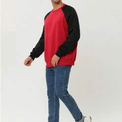 Allegra K Men's Casual Raglan Long Sleeve Round Neck Plush Color Block Pullover Sweatshirt 27 Allegra K Men's Casual Raglan Long Sleeve Round Neck Plush Color Block Pullover Sweatshirt