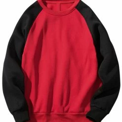 Allegra K Men's Casual Raglan Long Sleeve Round Neck Plush Color Block Pullover Sweatshirt 24 Allegra K Men's Casual Raglan Long Sleeve Round Neck Plush Color Block Pullover Sweatshirt