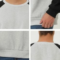 Allegra K Men's Casual Raglan Long Sleeve Round Neck Plush Color Block Pullover Sweatshirt 23 Allegra K Men's Casual Raglan Long Sleeve Round Neck Plush Color Block Pullover Sweatshirt
