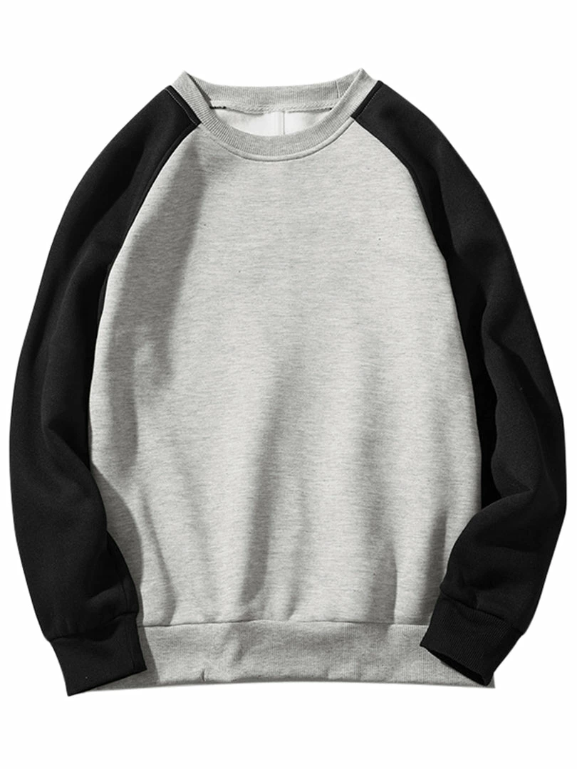 Allegra K Men's Casual Raglan Long Sleeve Round Neck Plush Color Block Pullover Sweatshirt 5 Allegra K Men's Casual Raglan Long Sleeve Round Neck Plush Color Block Pullover Sweatshirt