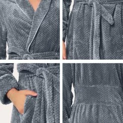 Allegra K Men's Flannel Bathrobe Solid Color Sleepwear Long Sleeves Kimono Plush Shawl Robe 53 Allegra K Men's Flannel Bathrobe Solid Color Sleepwear Long Sleeves Kimono Plush Shawl Robe