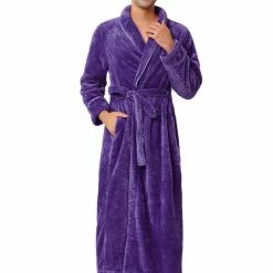 Allegra K Men's Flannel Bathrobe Solid Color Sleepwear Long Sleeves Kimono Plush Shawl Robe 44 Allegra K Men's Flannel Bathrobe Solid Color Sleepwear Long Sleeves Kimono Plush Shawl Robe