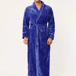 Allegra K Men's Flannel Bathrobe Solid Color Sleepwear Long Sleeves Kimono Plush Shawl Robe 35 Allegra K Men's Flannel Bathrobe Solid Color Sleepwear Long Sleeves Kimono Plush Shawl Robe
