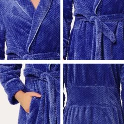 Allegra K Men's Flannel Bathrobe Solid Color Sleepwear Long Sleeves Kimono Plush Shawl Robe 38 Allegra K Men's Flannel Bathrobe Solid Color Sleepwear Long Sleeves Kimono Plush Shawl Robe