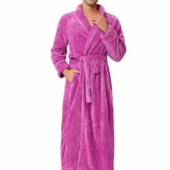 Allegra K Men's Flannel Bathrobe Solid Color Sleepwear Long Sleeves Kimono Plush Shawl Robe 39 Allegra K Men's Flannel Bathrobe Solid Color Sleepwear Long Sleeves Kimono Plush Shawl Robe