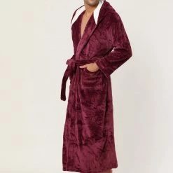 Allegra K Men's Hooded Robe Plush Full Length Contrast Long Bathrobe With Pockets 21 Allegra K Men's Hooded Robe Plush Full Length Contrast Long Bathrobe With Pockets
