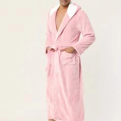Allegra K Men's Hooded Robe Plush Full Length Contrast Long Bathrobe With Pockets 31 Allegra K Men's Hooded Robe Plush Full Length Contrast Long Bathrobe With Pockets