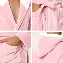Allegra K Men's Hooded Robe Plush Full Length Contrast Long Bathrobe With Pockets 33 Allegra K Men's Hooded Robe Plush Full Length Contrast Long Bathrobe With Pockets