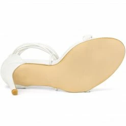 Allegra K Women's Woven Strap Lace Up Strappy Stiletto Heel Sandals Shoes