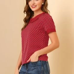 Allegra K Women's Peter Pan Collar Vintage Polka Dots Top 25 Allegra K Women's Peter Pan Collar Vintage Polka Dots Top