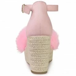 Allegra K Women's Espadrille Platform Heels Fur Ankle Strap Wedge Heel Sandals Shoes 13 Allegra K Women's Espadrille Platform Heels Fur Ankle Strap Wedge Heel Sandals Shoes