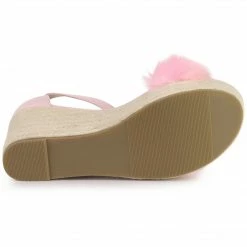 Allegra K Women's Espadrille Platform Heels Fur Ankle Strap Wedge Heel Sandals Shoes 15 Allegra K Women's Espadrille Platform Heels Fur Ankle Strap Wedge Heel Sandals Shoes