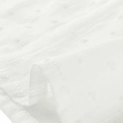 Allegra K Women's Peter Pan Collar Swiss Dots Short Sleeves Button Front Shirt Blouse