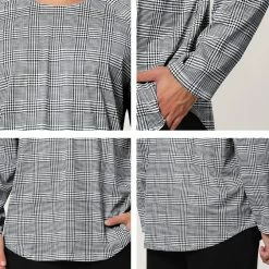 Allegra K Men's Hipster Hip Hop Print T-Shirts Crew Neck Long Sleeves Longline Tee Tops