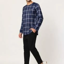 Allegra K Men's Hipster Hip Hop Print T-Shirts Crew Neck Long Sleeves Longline Tee Tops