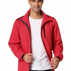 Allegra K Men's Lightweight Windbreaker Drawstring Hooded Full-Zip Hiking Outdoor Rain Jacket 17 Allegra K Men's Lightweight Windbreaker Drawstring Hooded Full-Zip Hiking Outdoor Rain Jacket