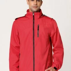 Allegra K Men's Lightweight Windbreaker Drawstring Hooded Full-Zip Hiking Outdoor Rain Jacket 18 Allegra K Men's Lightweight Windbreaker Drawstring Hooded Full-Zip Hiking Outdoor Rain Jacket
