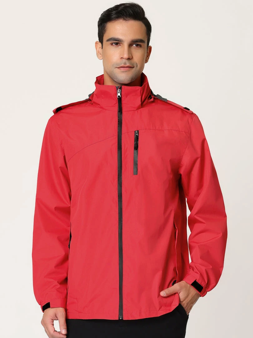 Allegra K Men's Lightweight Windbreaker Drawstring Hooded Full-Zip Hiking Outdoor Rain Jacket 6 Allegra K Men's Lightweight Windbreaker Drawstring Hooded Full-Zip Hiking Outdoor Rain Jacket