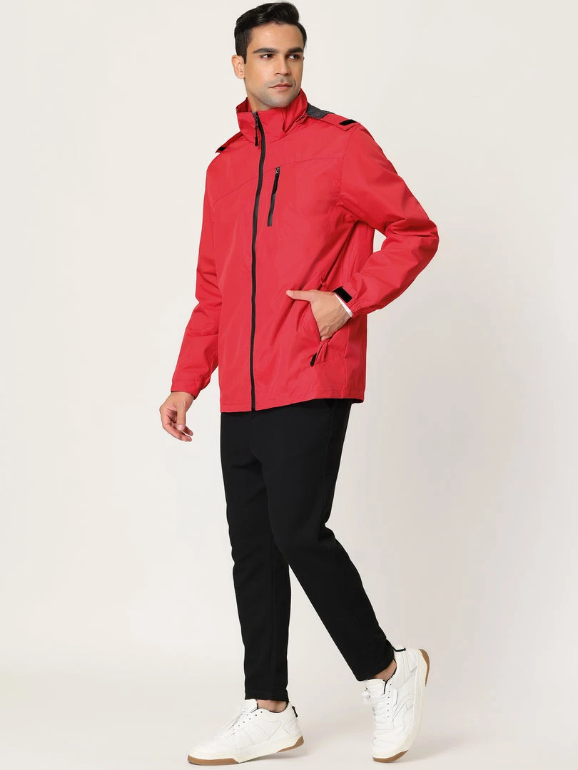 Allegra K Men's Lightweight Windbreaker Drawstring Hooded Full-Zip Hiking Outdoor Rain Jacket 7 Allegra K Men's Lightweight Windbreaker Drawstring Hooded Full-Zip Hiking Outdoor Rain Jacket