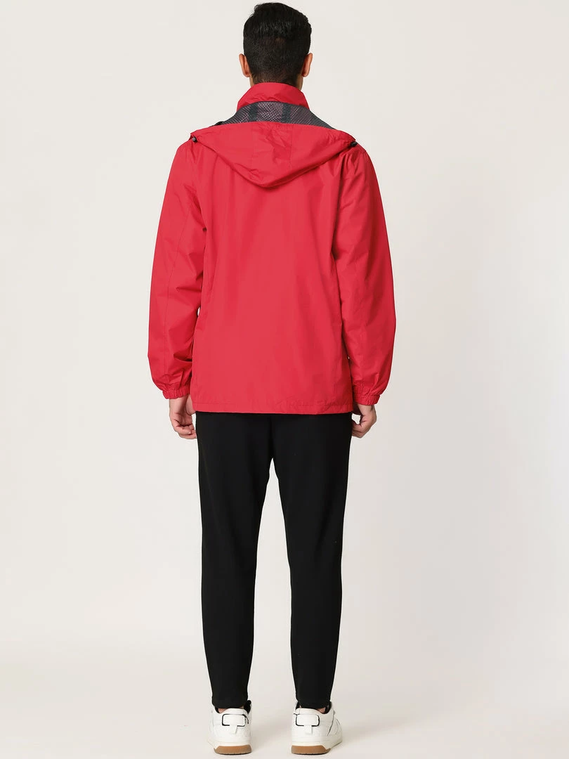 Allegra K Men's Lightweight Windbreaker Drawstring Hooded Full-Zip Hiking Outdoor Rain Jacket 8 Allegra K Men's Lightweight Windbreaker Drawstring Hooded Full-Zip Hiking Outdoor Rain Jacket