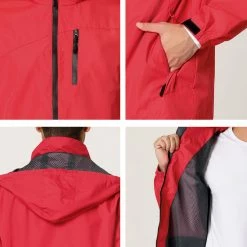 Allegra K Men's Lightweight Windbreaker Drawstring Hooded Full-Zip Hiking Outdoor Rain Jacket 21 Allegra K Men's Lightweight Windbreaker Drawstring Hooded Full-Zip Hiking Outdoor Rain Jacket