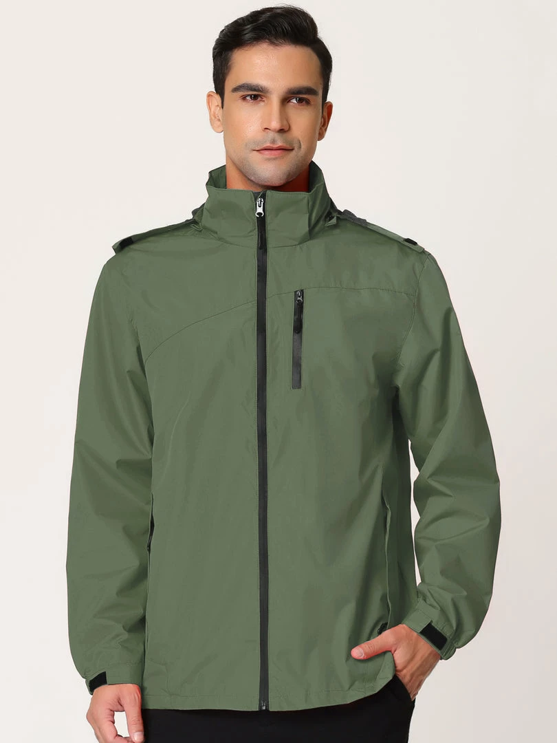 Allegra K Men's Lightweight Windbreaker Drawstring Hooded Full-Zip Hiking Outdoor Rain Jacket 12 Allegra K Men's Lightweight Windbreaker Drawstring Hooded Full-Zip Hiking Outdoor Rain Jacket