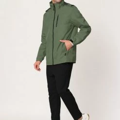 Allegra K Men's Lightweight Windbreaker Drawstring Hooded Full-Zip Hiking Outdoor Rain Jacket 25 Allegra K Men's Lightweight Windbreaker Drawstring Hooded Full-Zip Hiking Outdoor Rain Jacket