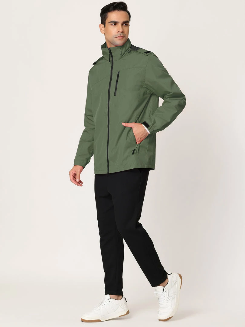 Allegra K Men's Lightweight Windbreaker Drawstring Hooded Full-Zip Hiking Outdoor Rain Jacket 13 Allegra K Men's Lightweight Windbreaker Drawstring Hooded Full-Zip Hiking Outdoor Rain Jacket
