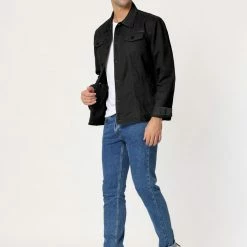 Allegra K Men's Casual Denim Jacket Slim Fit Western Trucker Jean Coat 26 Allegra K Men's Casual Denim Jacket Slim Fit Western Trucker Jean Coat