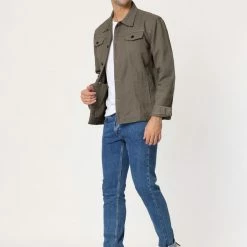 Allegra K Men's Casual Denim Jacket Slim Fit Western Trucker Jean Coat 31 Allegra K Men's Casual Denim Jacket Slim Fit Western Trucker Jean Coat