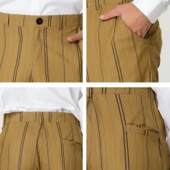 Allegra K Men's Dress Striped Pants Slim Fit Flat Front Business Pencil Trousers