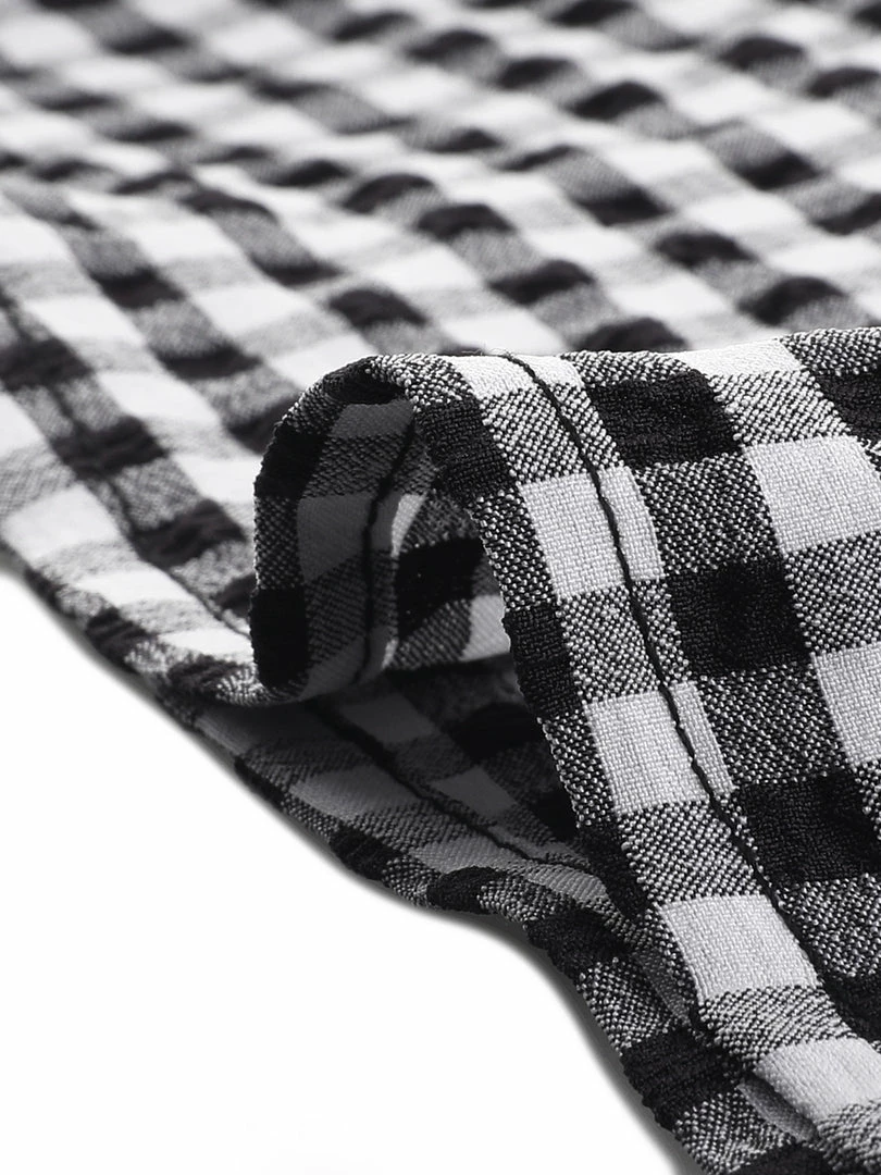 Allegra K Women's Sleeveless Square Neck Self Tie Front Textured Peplum Tops 9 Allegra K Women's Sleeveless Square Neck Self Tie Front Textured Peplum Tops