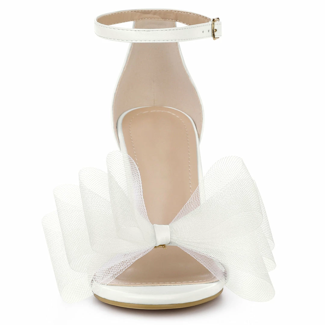 Allegra K Women's Ankle Strap Bow Tie Stiletto High Heels Sandals 6 Allegra K Women's Ankle Strap Bow Tie Stiletto High Heels Sandals