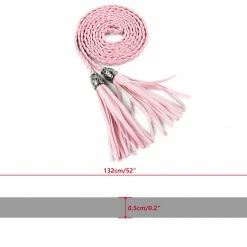 Allegra K Women Tassels Beaded Braided Skinny Waist Belt Accessories