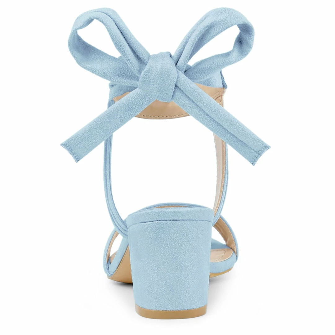 Allegra K Women's Open Toe Ankle Tie Back Block Heel Sandals Shoes 51 Allegra K Women's Open Toe Ankle Tie Back Block Heel Sandals Shoes