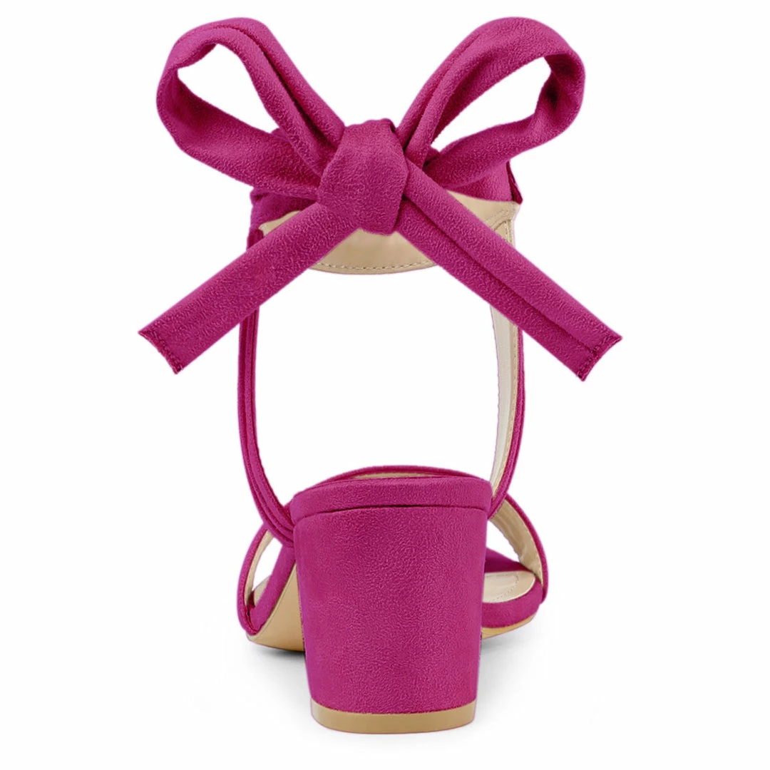 Allegra K Women's Open Toe Ankle Tie Back Block Heel Sandals Shoes 45 Allegra K Women's Open Toe Ankle Tie Back Block Heel Sandals Shoes