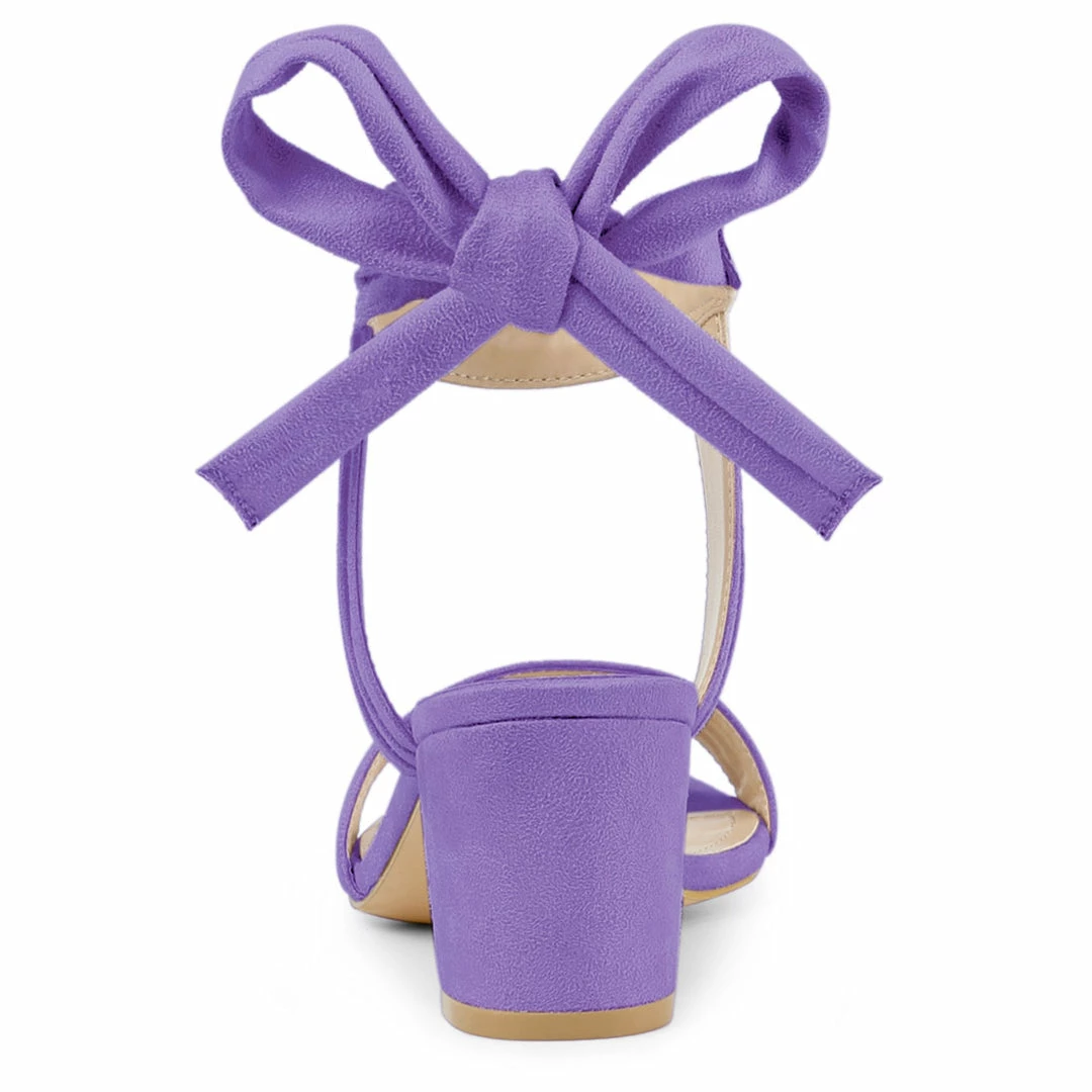 Allegra K Women's Open Toe Ankle Tie Back Block Heel Sandals Shoes 39 Allegra K Women's Open Toe Ankle Tie Back Block Heel Sandals Shoes