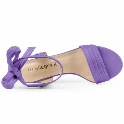 Allegra K Women's Open Toe Ankle Tie Back Block Heel Sandals Shoes 97 Allegra K Women's Open Toe Ankle Tie Back Block Heel Sandals Shoes