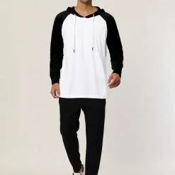 Allegra K Men's Hoodies Raglan Sleeves Lightweight Long Sleeves Workout Pullover Shirt 20 Allegra K Men's Hoodies Raglan Sleeves Lightweight Long Sleeves Workout Pullover Shirt