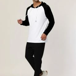 Allegra K Men's Hoodies Raglan Sleeves Lightweight Long Sleeves Workout Pullover Shirt 21 Allegra K Men's Hoodies Raglan Sleeves Lightweight Long Sleeves Workout Pullover Shirt