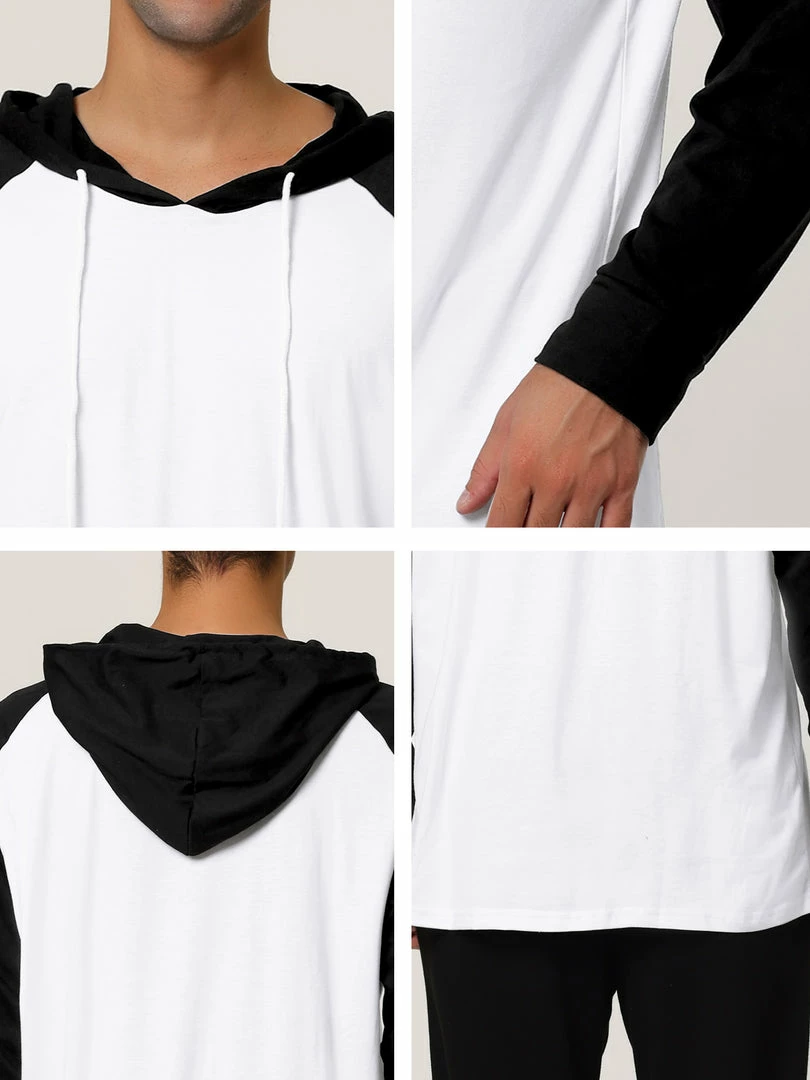 Allegra K Men's Hoodies Raglan Sleeves Lightweight Long Sleeves Workout Pullover Shirt 8 Allegra K Men's Hoodies Raglan Sleeves Lightweight Long Sleeves Workout Pullover Shirt