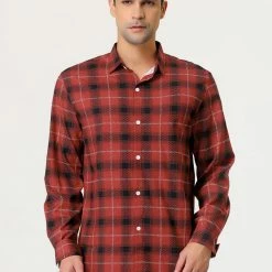 Allegra K Men's Casual Long Sleeve Regular Fit Button Down Checked Plaid Shirts 36 Allegra K Men's Casual Long Sleeve Regular Fit Button Down Checked Plaid Shirts