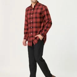Allegra K Men's Casual Long Sleeve Regular Fit Button Down Checked Plaid Shirts 37 Allegra K Men's Casual Long Sleeve Regular Fit Button Down Checked Plaid Shirts