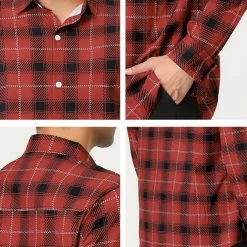 Allegra K Men's Casual Long Sleeve Regular Fit Button Down Checked Plaid Shirts 39 Allegra K Men's Casual Long Sleeve Regular Fit Button Down Checked Plaid Shirts