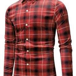 Allegra K Men's Casual Long Sleeve Regular Fit Button Down Checked Plaid Shirts 34 Allegra K Men's Casual Long Sleeve Regular Fit Button Down Checked Plaid Shirts